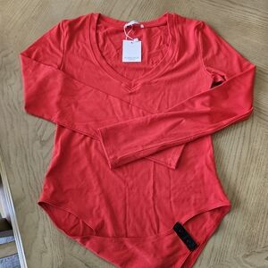 Red Long Sleeve Bodysuit